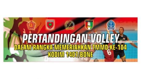 MEMERIAHKAN TMMD KE-104 KODIM 1407/BONE MENGGELAR PERTANDINGAN VOLLEY