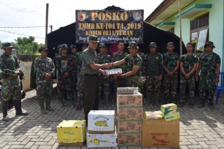 Kasdim Berikan Dukungan Moril Kepada Satgas TMMD Ke-104 Tuban