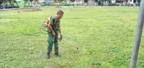 TMMD 104 JEMBER, MAKSIMALKAN PEMBERSIHAN LAPANGAN GUNUNG MALANG