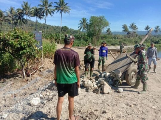 Danramil Optimis Pengerjaan Fisik TMMD 104 Tepat Waktu