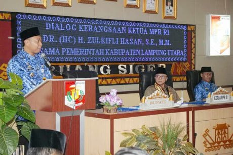 Kunjungi Lampura, Ketua MPR RI Bersama Bupati Agung Adakan Dialog Kebangsaan