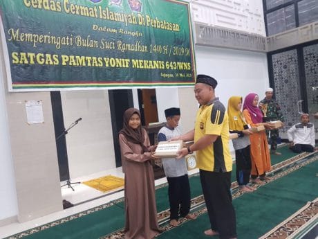 Satgas Pamtas Yonmek 643 Gelar Lomba Cerdas Cermat Bagi Anak Perbatasan