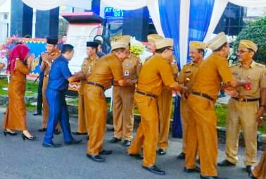 Usai Cuti Lebaran Pemkab Lampura Laksanakan Apel dan Halal bihalal