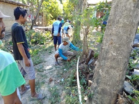 Sengkuyung Buat Tiang Lampu Dari Bambu