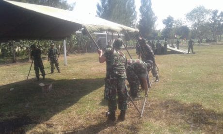 Kasdim Cek Langsung Pemasangan Tenda