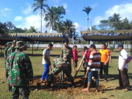 Tiang Bendera Upacara Pembukaan TMMD Wajib Dipondasi