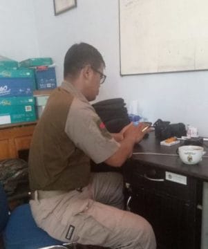 Serda Urip Lakukan Koordinasi Terkait TMMD Lewat Gadget