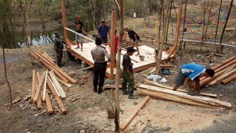 Pengerjaan Mushola di Lokasi Wisata Pemancingan Mulai Dikerjakan di Pra TMMD 106 Kodim Cilacap