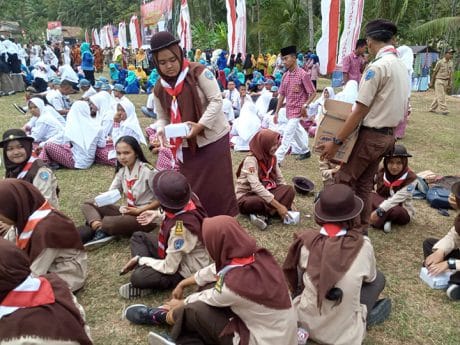 Pramuka Pun Semangat Ikuti Pembukaan TMMD 106 Cilacap