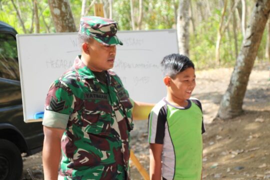Tumbuhkan Jiwa Patriot Sejak Usia Dini, Satgas TMMD 106 Kodim Cilacap Berikan Materi Wasbang