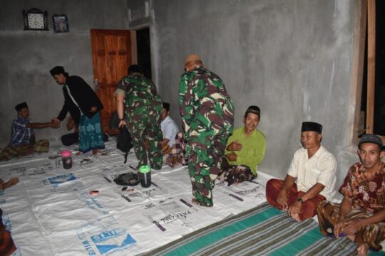 TAHLIL, TNI BERSAMA WARGA DI LOKASI TMMD KE 106 KODIM 0818 DI DONOMULYO