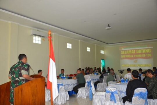 Tim Wasev Pusterad Terima Paparan Dansatgas TMMD 106 Kodim 0802/Ponorogo