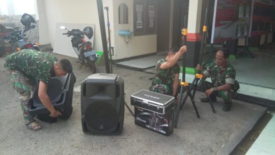 Satgas TMMD Siapkan Sound, Gelar Nobar Film Nasional