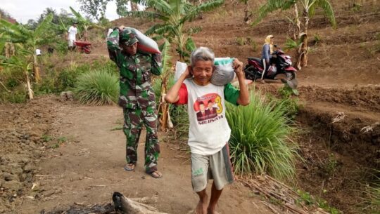 Rajin Berolahraga dan Minum Jamu, Mbah Yasmidi Masih Kuat Pikul Pasir Dalam Karung