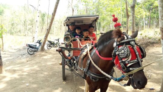 Hati Senang, Naik Delman Bersama Serka Yatiman Di Lokasi Obwis Krama Cenil