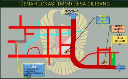 Denah Pembangunan Jalan TMMD Reguler Cilacap