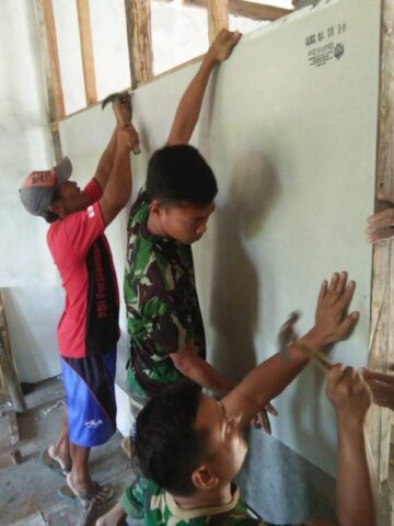 TMMD 106 Gunakan Gazeboard untuk Pembatas Dinding