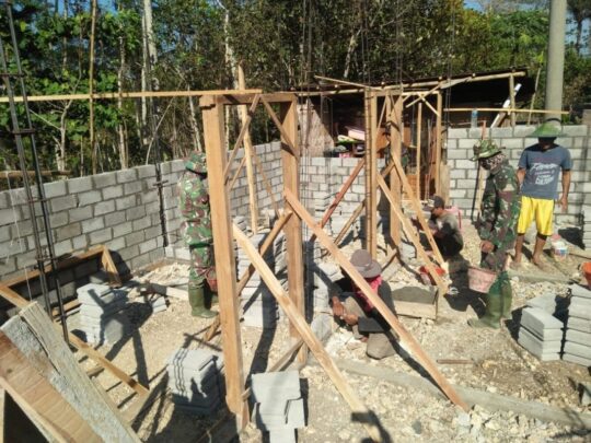 PEMBANGUNAN RTLH SATGAS TMMD 106 WARGA MULAI BERBENTUK