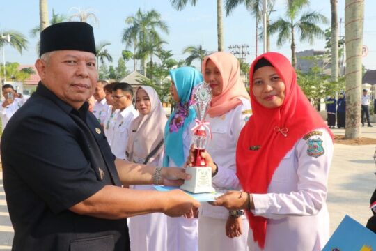 Bupati Tanjab Barat Serahkan Piagam Penghargaan Tenaga Kesehatan Teladan