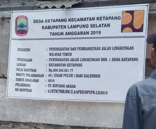 Pekerjaan Beton Rabat oleh Dinas PUPR Lamsel di Desa Ketapang Ditolak Masyarakat