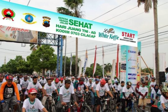 Peringati Hari Juang TNI AD, Kodim Cilacap Gelar Event Sepeda Sehat, Jalan dan Senam Sehat