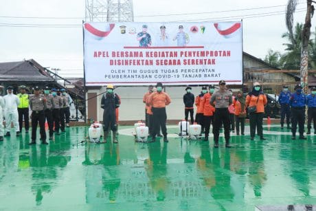 Wabup Hadiri Apel bersama Kegiatan Penyemprotan Disinfektan Serentak
