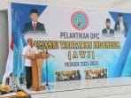 Hadiri Pelantikan DPC AWI, Sekda Lampura Harapkan Sinergi dengan Awak Media