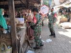 Cegah Covid-19, Koramil 12/Tulis Laksanakan Operasi Yustisi Pasar Tradisional