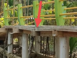 Sembrono! Jembatan Cor Beton di Desa Teluk Sialang Diduga tak Sesuai RAB