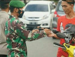 Kodim 1011/Kuala Kapuas Melaksanakan Monitoring Prokes