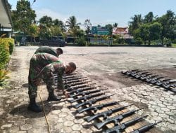 Serka Johan Mulai Pengecekan Senjata Kodim 1011/KLK