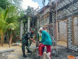 Ayunan Tangan Anggota Satgas Memperlancar Kerja TMMD
