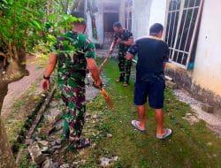 Kebersihan Lokasi TMMD, Prioritas Untuk Jaga Keindahan Desa