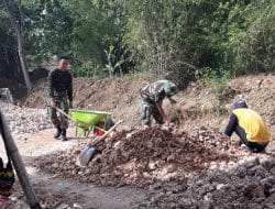 Kondisi Jalan Desa Siwalan Di Areal Persawahan Yang Saat Ini Dikerjakan Satgas TMM