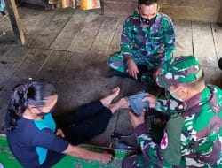 Satgas TMMD ke 111 Laksanakan Cek Kesehatan Warga Jalankan Prokes