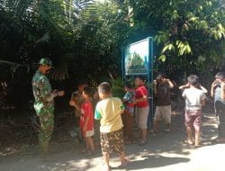 Satgas TMMD Tapsel, Terus Memantau Anak Agar Jaga Prokes Selama Menunggu Jemputan