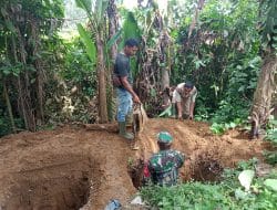 Penggalian Septic Tank Jamban Milik Asrianto Hasugian, TMMD Tapsel