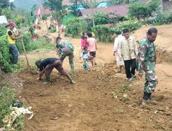 Kapt Inf Maryanto, Apresiasi Giat Kerja Bakti Perbaiki dan Perlebar Jalan Desa Siuhom, TMMD Tapsel