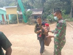 Satgas Bagikan Masker ke Jemaat Gereja GBPK. TMMD Tapsel