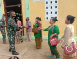 Serma L Damanik Jalankan Prokes di Gereja GKPA, Dusun Tangga Batu, TMMD Tapsel