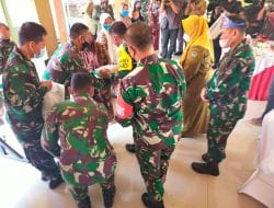 Satgas TMMD Bagikan Sembako Untuk Warga Terdampak Covid – 19