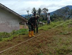 Satgas Mulai Ukur Panjang Lapangan Bola Voli, TMMD Tapsel