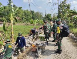 TMMD Reguler 111 Kodim 0817/Gresik Lakukan Pavingisasi Jalan Desa