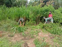 Gotong Royong Buat Lapangan Bola Voli Bina Hubungan Sosial TNI-Rakyat, TMMD Tapsel