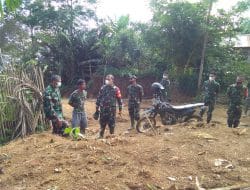 Dansatgas Jalan Kaki Cek Titik Pengerjaan Jalan Baru di TMMD Kodim Tapsel