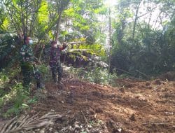 Dansatgas Cek Beberapa Titik Pengerjaan Jalan Baru di TMMD Kodim Tapsel