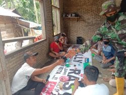 Sosialisasikan Prokes 3M, Satgas TMMD Kodim Tapsel Bagikan Masker Gratis