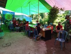 Satgas TMMD Ke-111 Kodim 1207/Pontianak Ikut Pengamanan Kegiatan Serbuan Vakasinasi