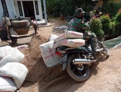 Kendaraan Pengangkut Semen Tergelincir di Lokasi TMMD Ke-111 Kodim 1207/Pontianak