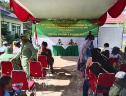 Sukseskan TMMD Ke-111, Persit Kartika Candra Kirana Cabang LI Kodim 1207/Pontianak Bekerja Sama Dengan Puskesmas Kuala Mandor B Gelar Penyuluhan Stunting   